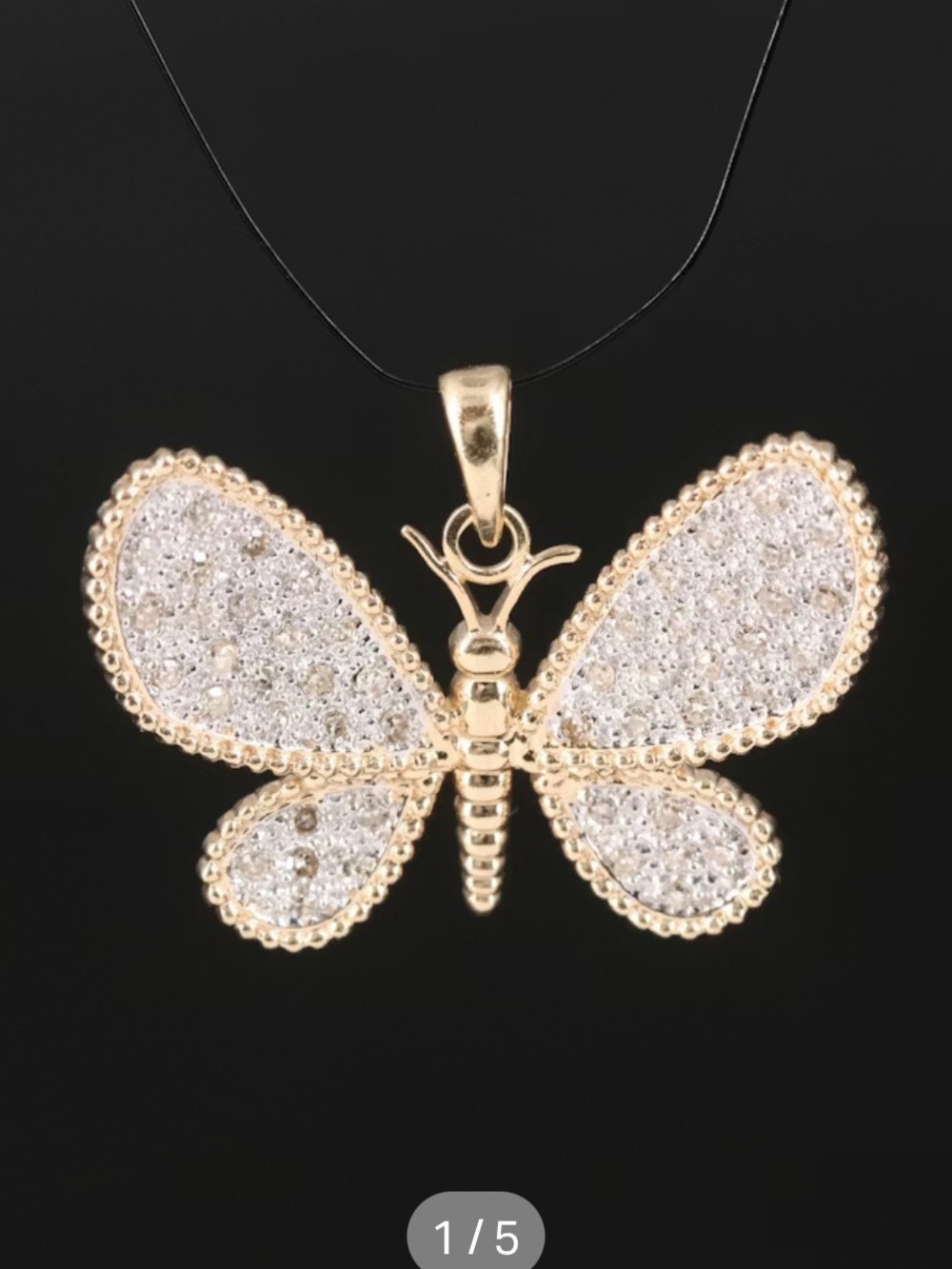 14K Yellow Gold & 0.25ctw Diamond Butterfly Pendant